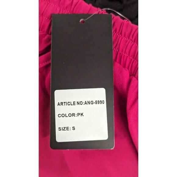 Anngoti Womens Size S Pink Elastic Waist Running Training Athletic Shorts - Picture 12 of 13